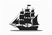 10 Classic Sailing Ship Vector Bundl, an Object Graphic by balal (Thumbnail 8 of 11)