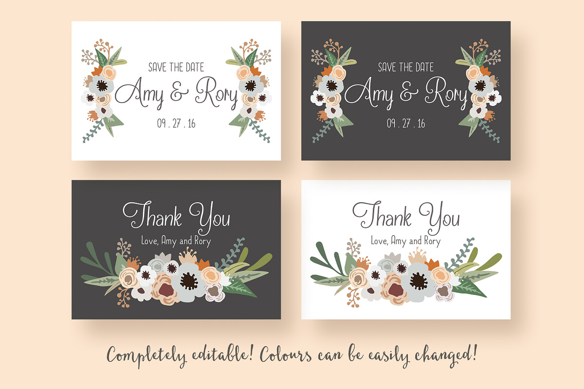Modern Floral Wedding Suite, an Invitation Template by Knotted Design (Photo 4 of 5)