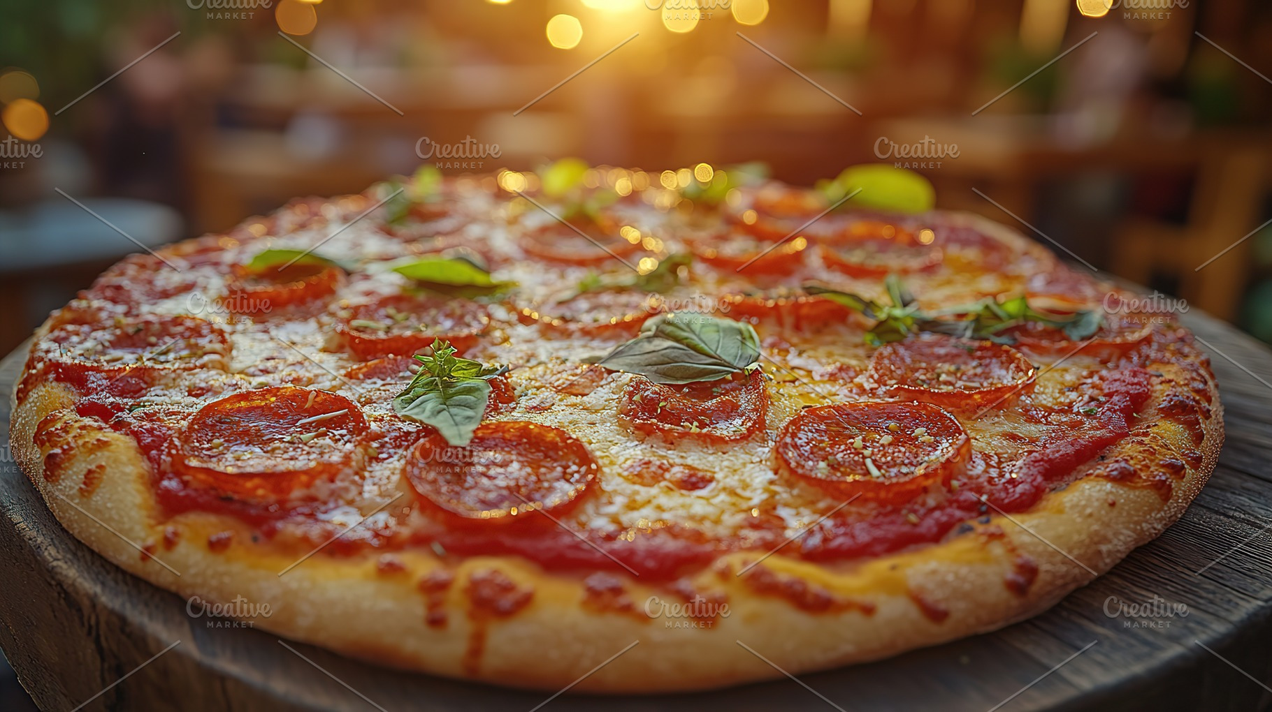 Fresh homemade pizza with cheese and meat, a Food & Drink Photo by AlyaAnd