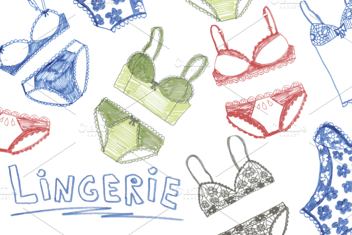 Lingerie felt-tip pen illustrations, an Object Graphic by tamara.comotomka (Photo 1 of 3)