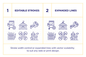 Entertainment Line Icon Set