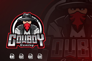 Cowboy Mascot Logo Template, a Branding & Logo Template by HasnainGFX