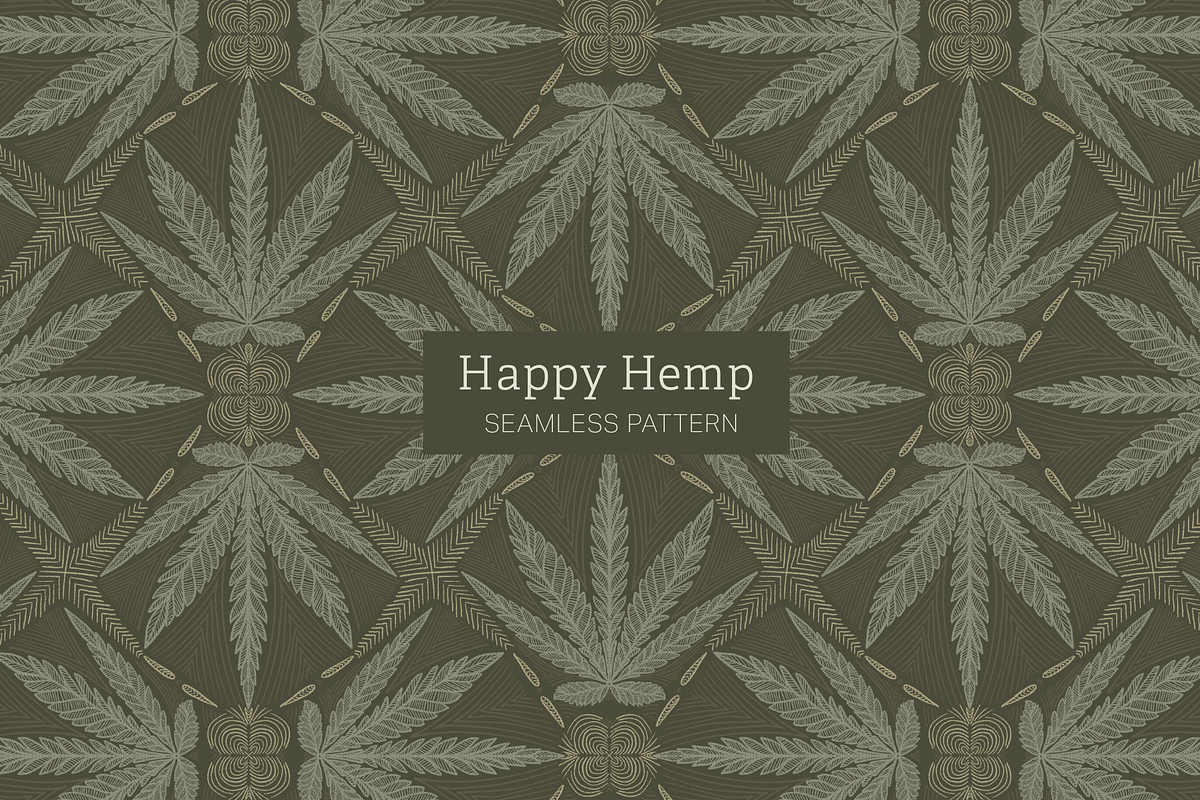 Happy Hemp Seamless Pattern, a Pattern Graphic by chimesdesign (Photo 1 of 4)