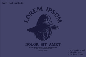 witch head silhouette logo, a Branding & Logo Template by Judsart