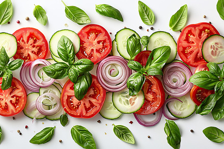 Fresh Salad Ingredients Flatlay, Gen, a Photo by LOGOCREATIVE