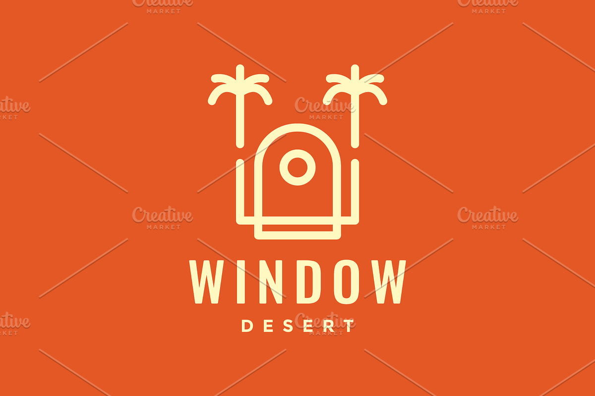 window with coconut tree palm logo, a Branding & Logo Template by devastd