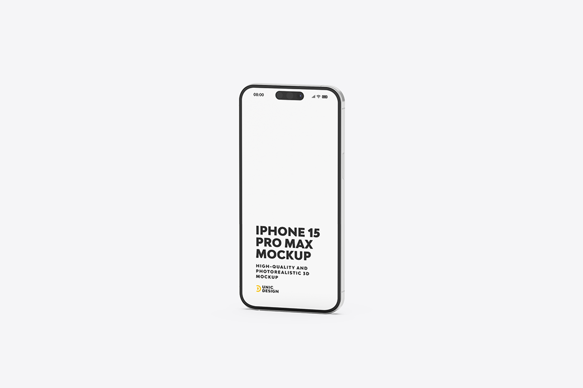 iPhone 15 Pro Max Mockup, an iPhone Mockup by UnicDesign (Photo 4 of 10)