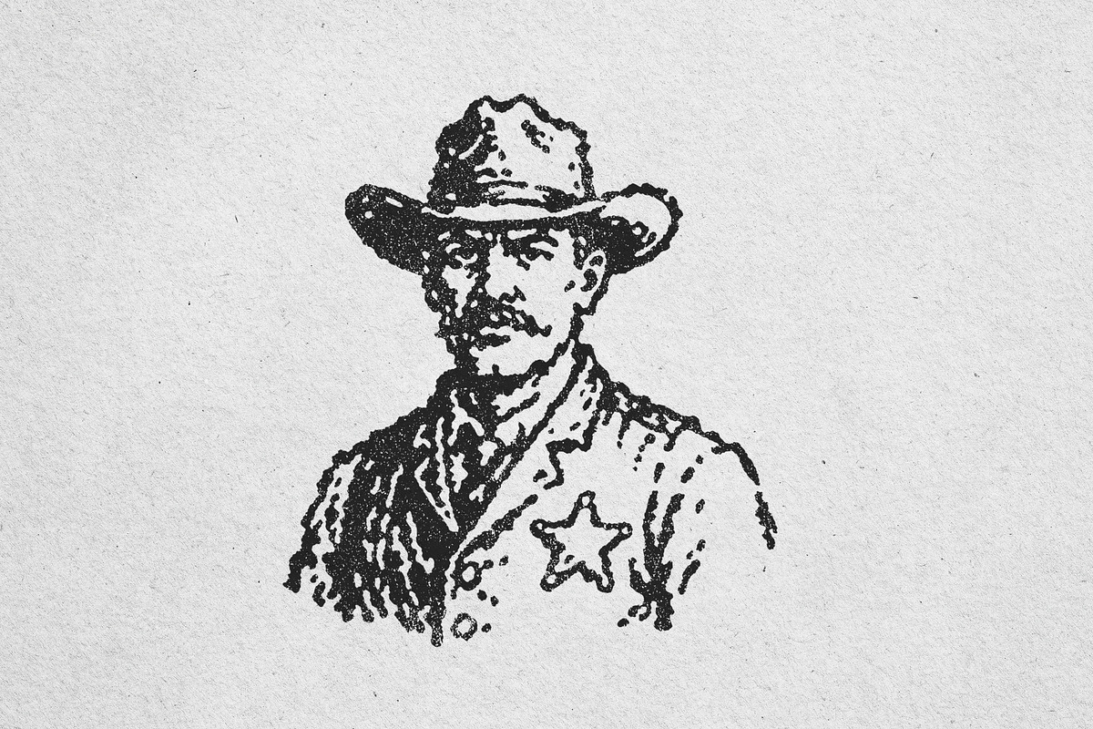 Vintage Western Sheriff Illustration, a Person Illustration by lettett (Photo 3 of 3)