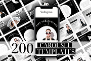 Black and White Instagram Carousels, a Social Media Template by Oh So Social Boutique (Thumbnail 1 of 6)