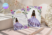 Elegant Purple Quinceañera Invite, a Templates & Theme by VeliusCreativeStudio (Thumbnail 1 of 3)