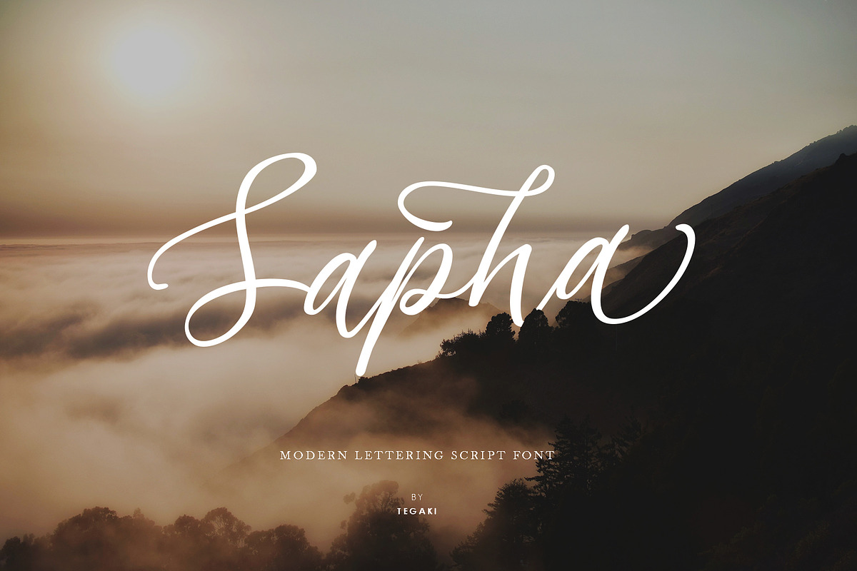 Sapha, a Script Font by rudiSasori (Photo 1 of 8)