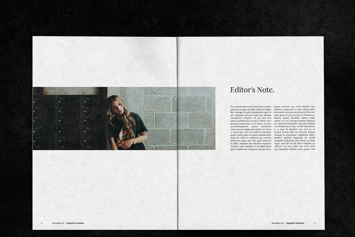 VERLAG - InDesign MAGAZINE TEMPLATE, a Magazine Template by KOZMIKDZN (Photo 2 of 10)