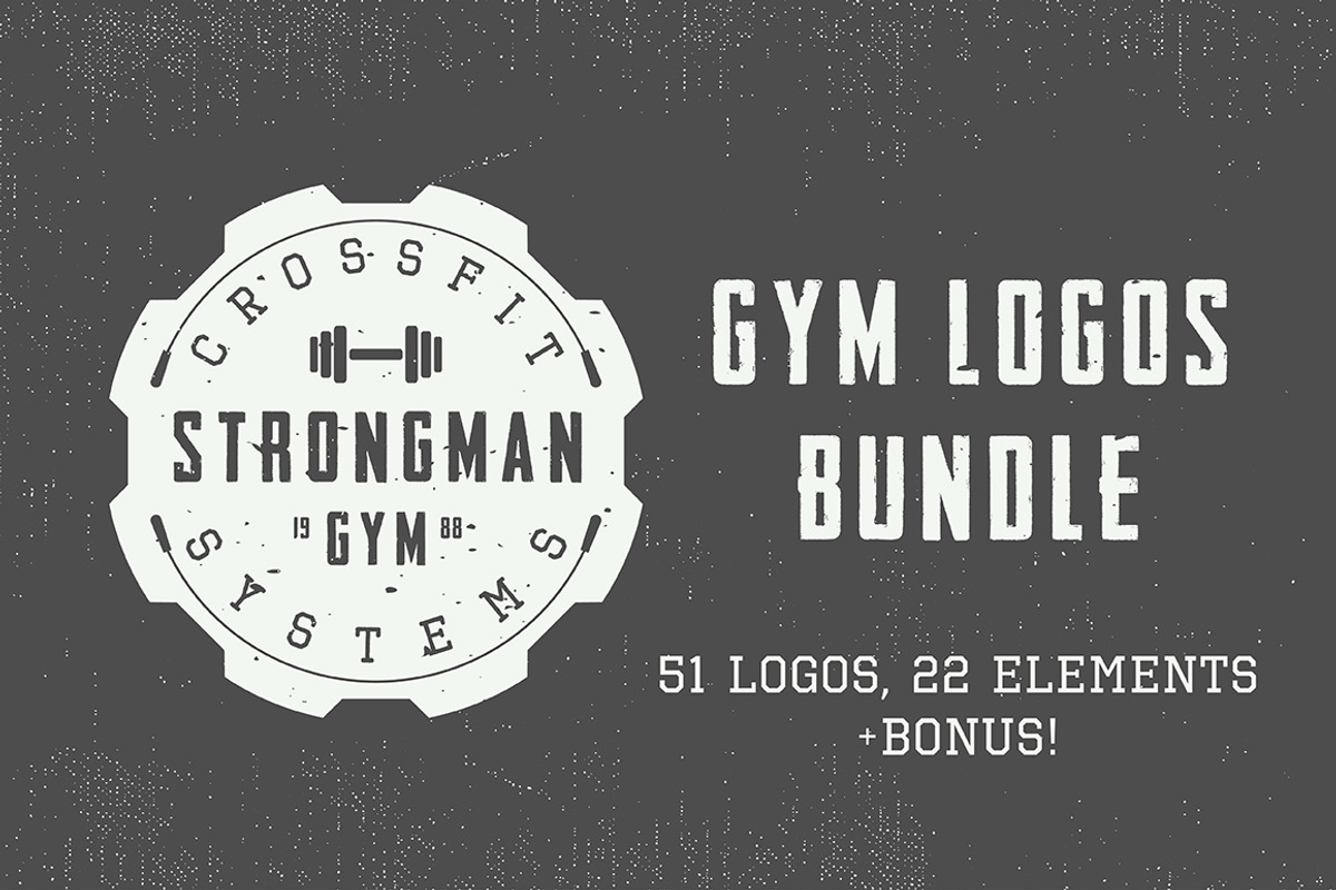 Set of vintage gym logos, a Branding & Logo Template by AkimD (Photo 1 of 9)