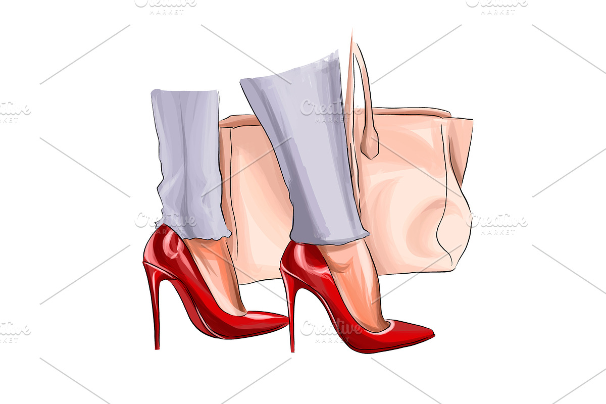 Beautiful female legs with a bag, a Person Illustration by 3D Tai (Photo 1 of 3)