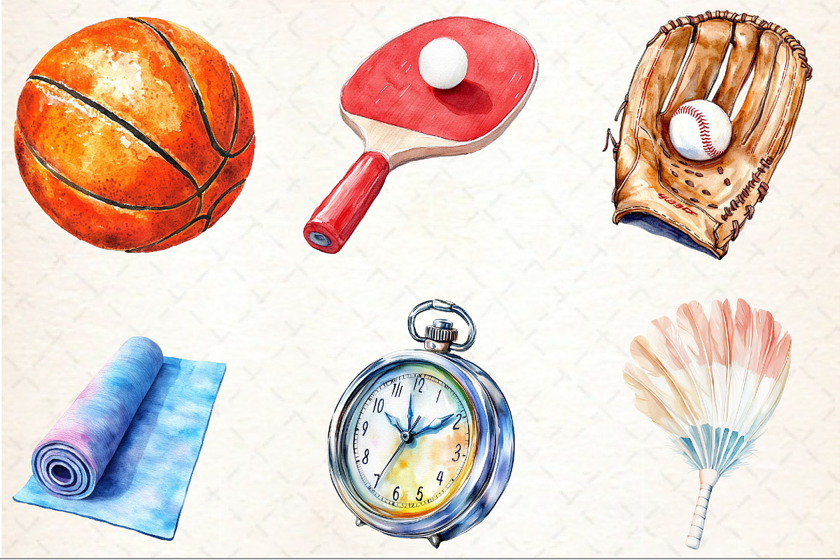 Watercolor Sport Clipart, an Illustration by Rose Art (Photo 3 of 7)