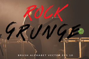 Brush Grunge Alphabet Vector