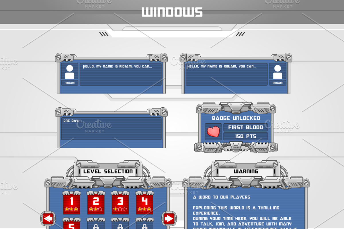 Machine Game UI Art Pack, a Graphic by ridjam (Photo 3 of 5)