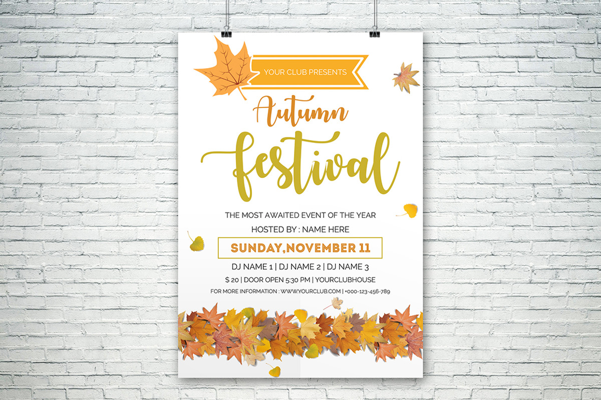 Autumn Festival Flyer Template-V-01, a Flyer Template by Rimana_Templatehive (Photo 4 of 4)