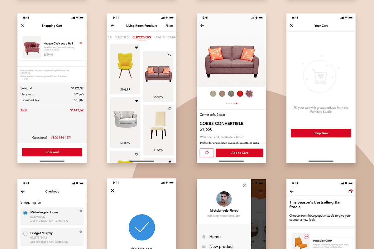 Furniture Design UI Kit, an App Template by hoangpts