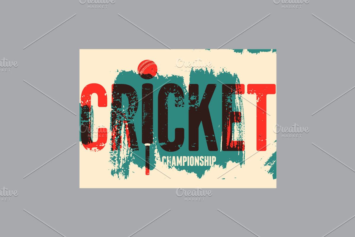 Cricket vintage vector poster set., a Sport Illustration by PoPaShop (Photo 2 of 9)