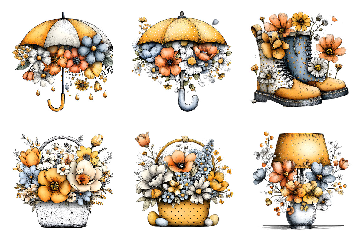 Spring Watercolor Clipart Bundle, an Illustration by SinaCreation (Photo 2 of 9)