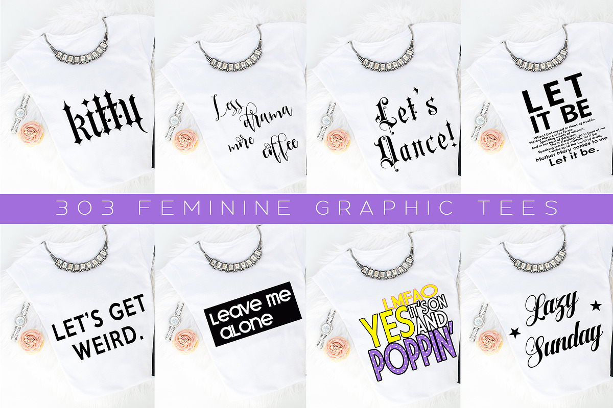 Big Bundle-Feminine Graphic Tees, a Background Graphic by iloladesign (Photo 20 of 36)