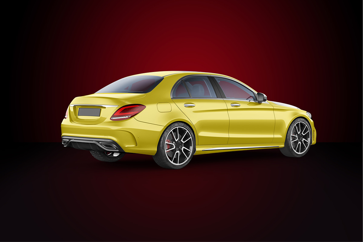 Mercedes-Benz sedan MockUp Set, a Product Mockup by PSD Market (Photo 3 of 6)