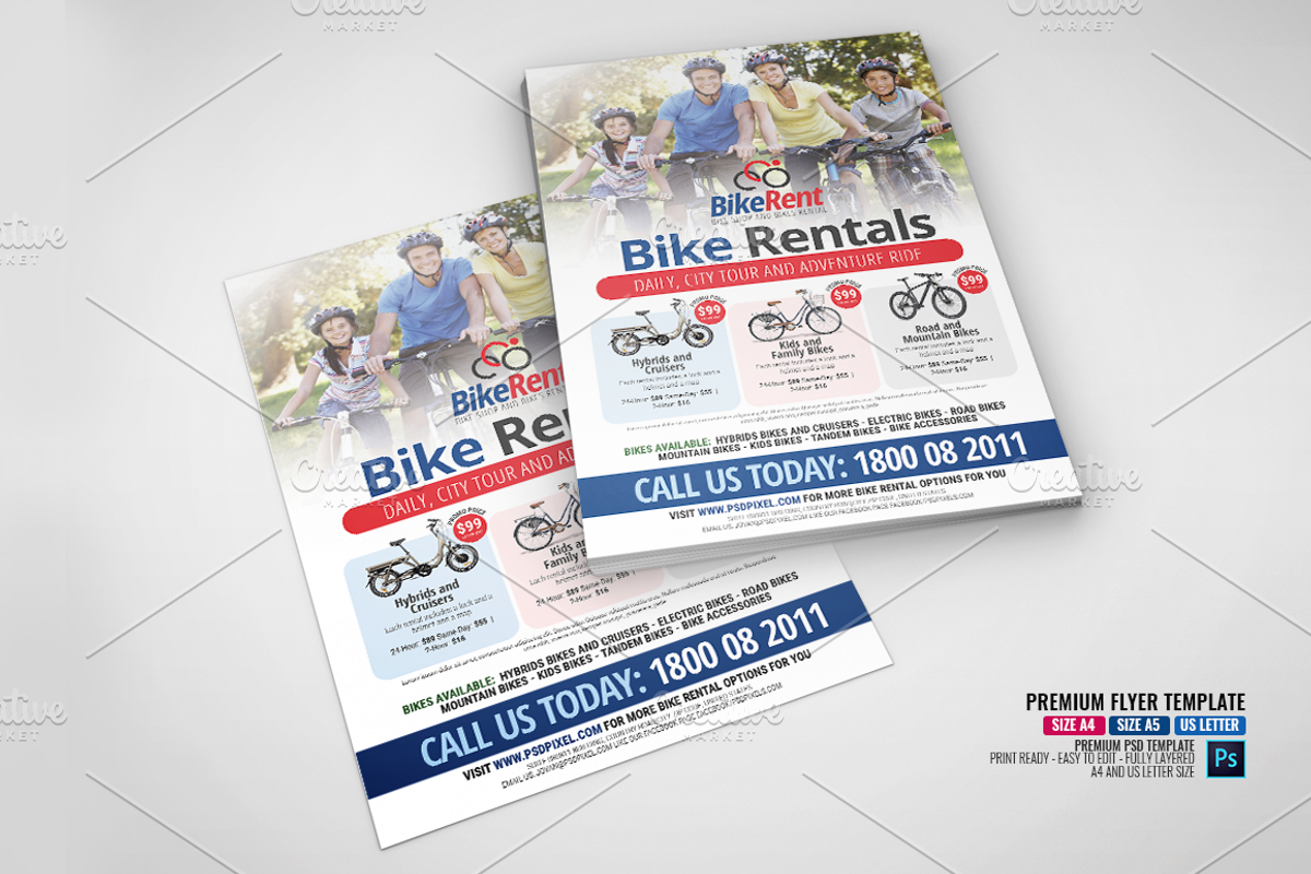 Bike Rentals Flyer, a Flyer Template by PSDPixel (Photo 4 of 5)