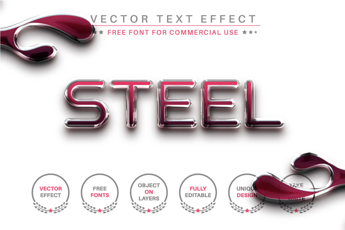 Pink Metal - Editable Text Effect, a Layer Style Add-On by rwgusev (Photo 2 of 5)