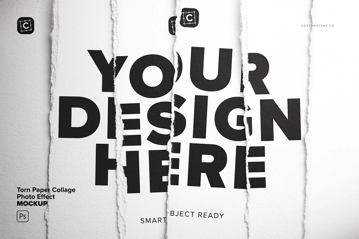 Torn Paper Collage Photo Effect, a Product Mockup by Custom Scene (Photo 2 of 10)