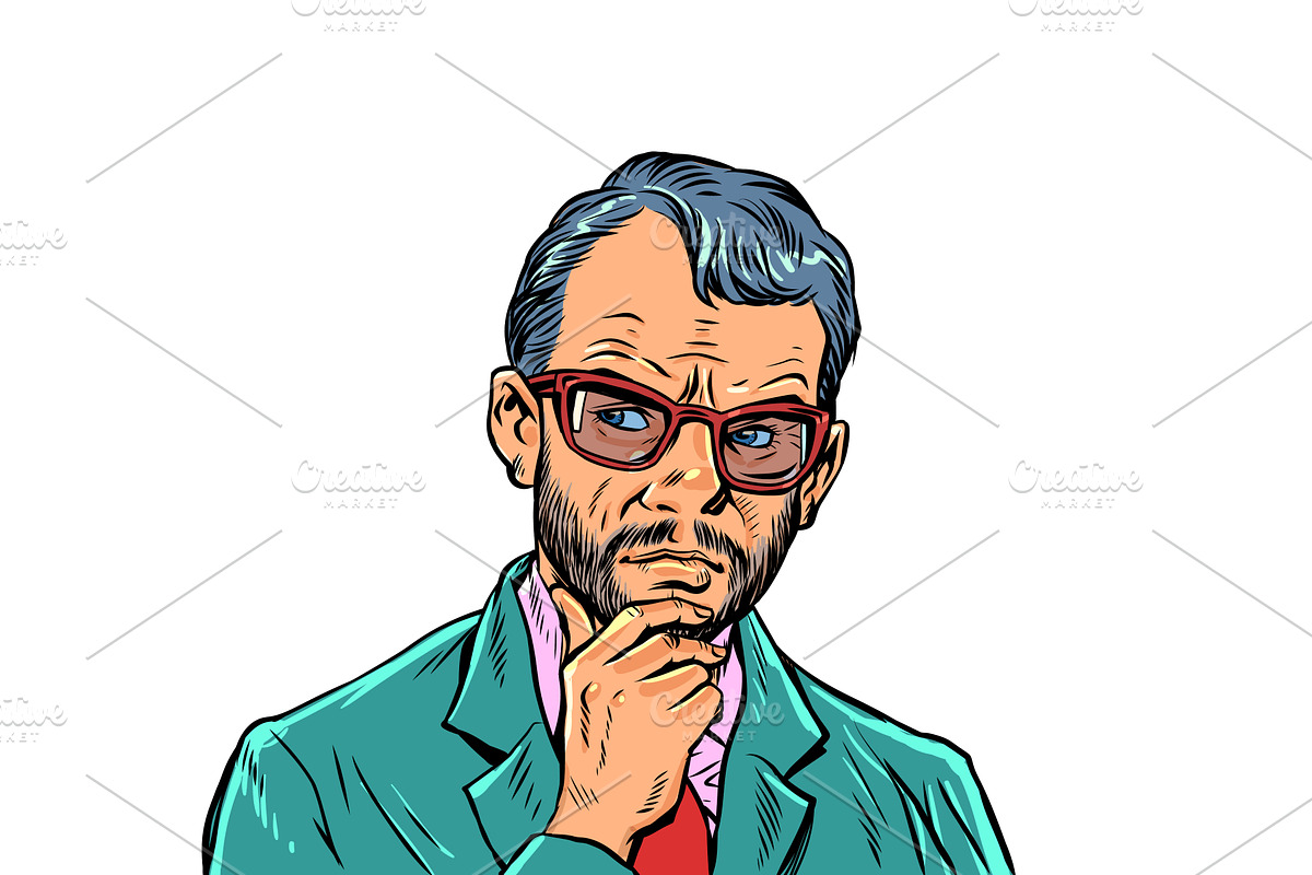 Pop Art Retro Thinking and solving, a Person Illustration by studiostoks