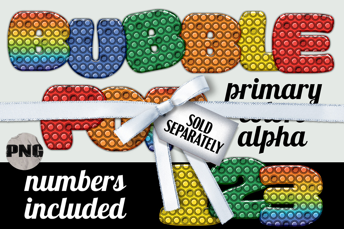 Pastel Bubble Pop Alphabet PNG Set, an Object Illustration by AlexandHer Digital Art (Photo 4 of 5)