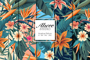 Tropical Floral Seamless Pattern