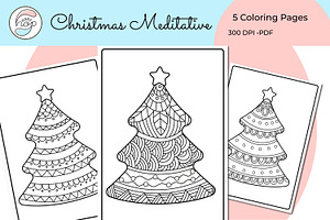 Christmas Zen Tangle Coloring Pages