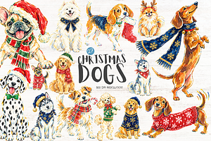 Christmas Dogs PNG