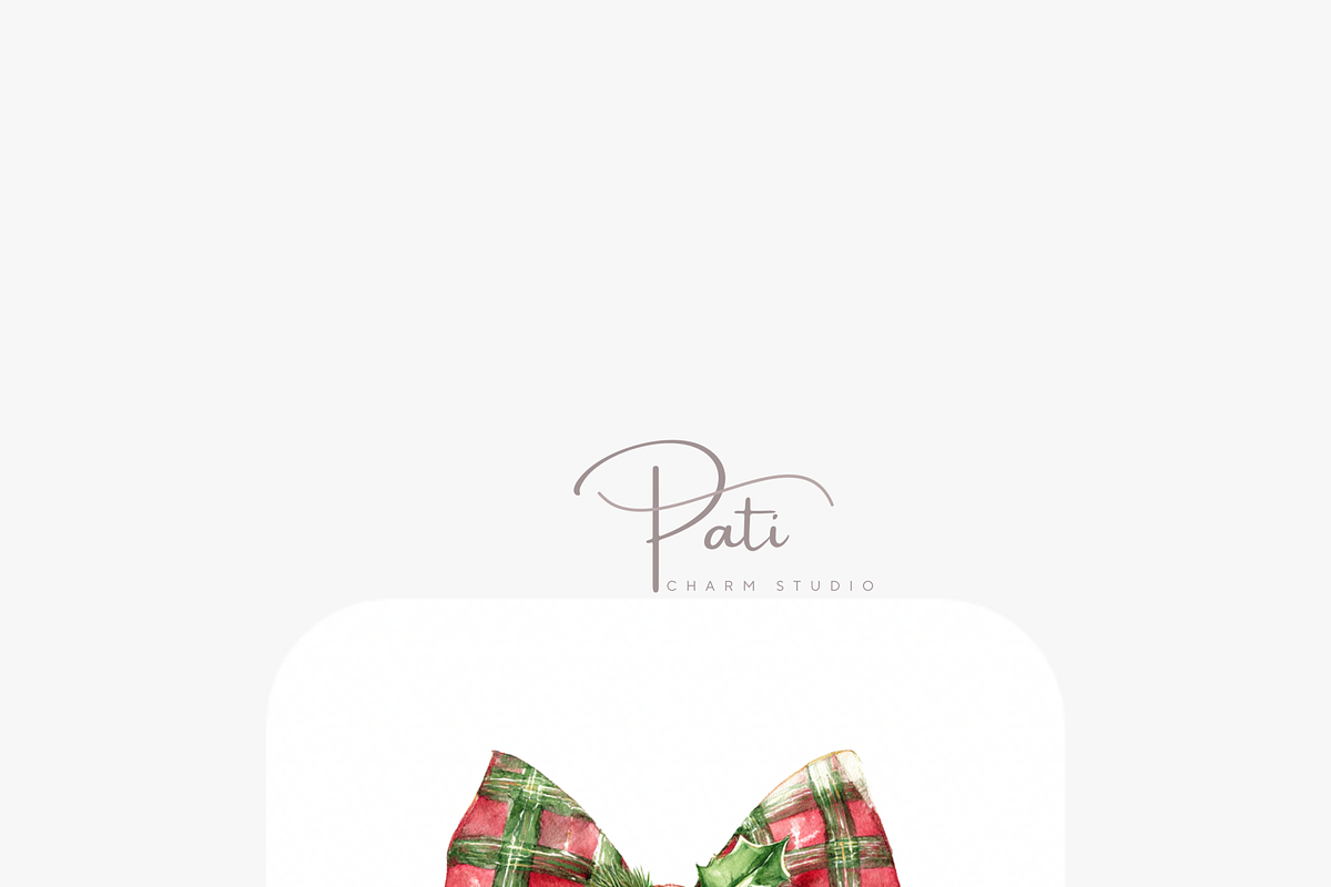 16 Christmas Bows Clipart, a Decorative Illustration by Pati Charm Studio (Photo 6 of 8)