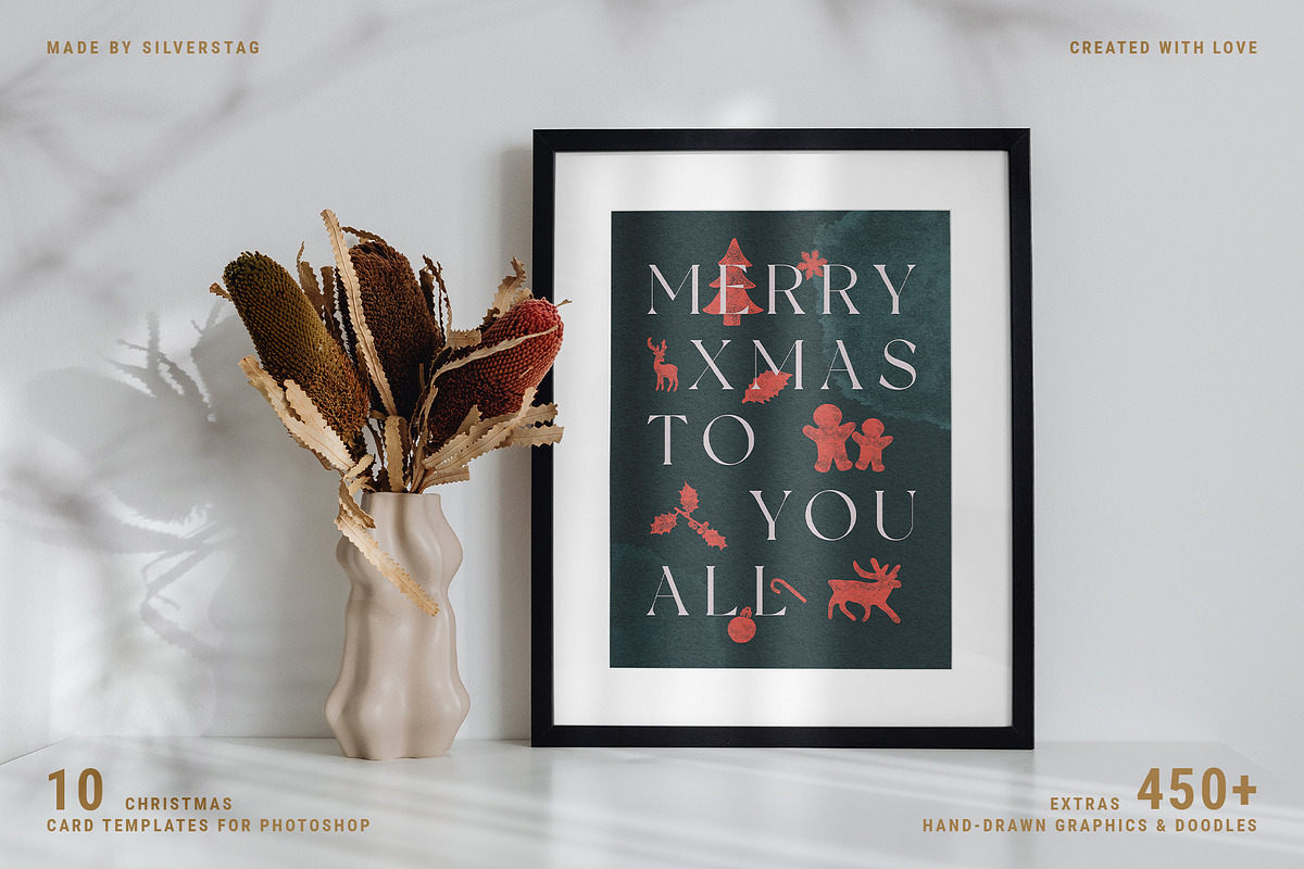 Christmas Card Templates & Extras, a Card Template by SilverStag Type Foundry (Photo 5 of 20)