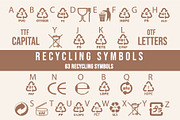 Packaging Recycling Symbols Dingbats, a Symbol Font by Minimalartstudio (Thumbnail 2 of 3)