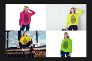 Girl's Sweatshirt Mock-Up Set