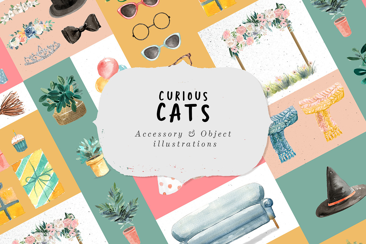 Curious Cats Feline Clipart, an Animal Illustration by Twigs and Twine (Photo 8 of 11)