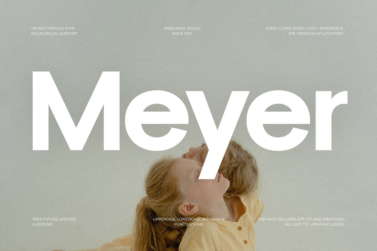 Meyer - Modern Sans-Serif Font famil, a Sans Serif Font by Webhance Studio (Photo 1 of 14)