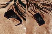 iPhone Smartphone on Sand Mockup Set, an iPhone Mockup by creatsy5 (Thumbnail 5 of 8)