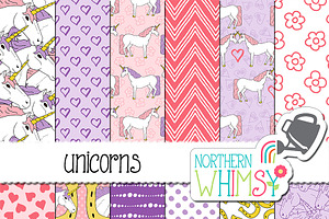 Unicorn Patterns - Pink & Purple