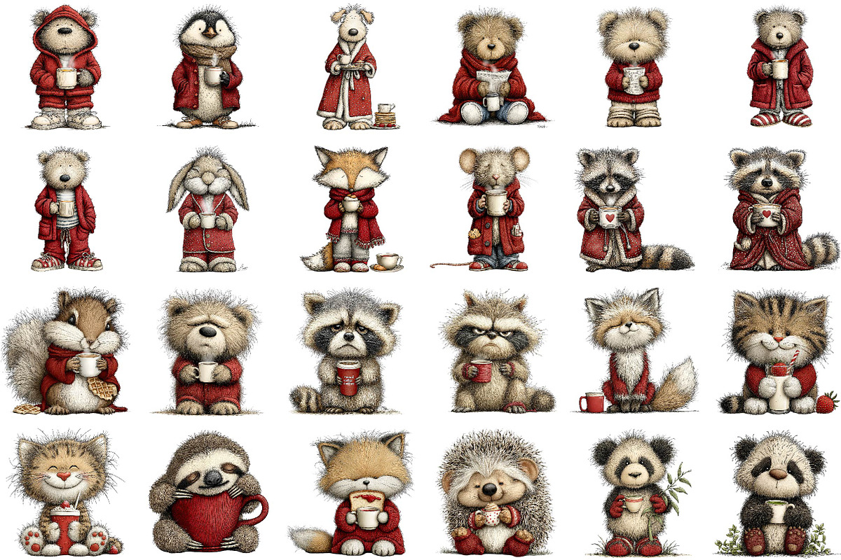Morning Mood Animal Clipart, an Illustration by Sublimation Artist (Photo 2 of 6)
