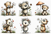 Whimsical Spring Teddy Bear Clipart, an Illustration by Craft Nest (Thumbnail 3 of 12)