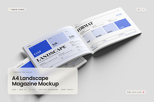 A4 Landscape Magazine Mockup