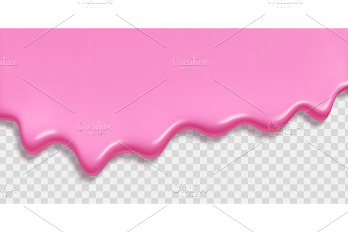 Pink ice cream melt dripping down on, a Food Illustration by YuliiaOsadcha