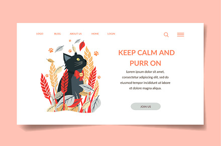 Cat - Banner & Landing Page, a Landing Page Template by lelevien
