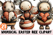 Whimsical Easter Bee Clipart, a Graphic by CitraGraphics (Thumbnail 1 of 4)