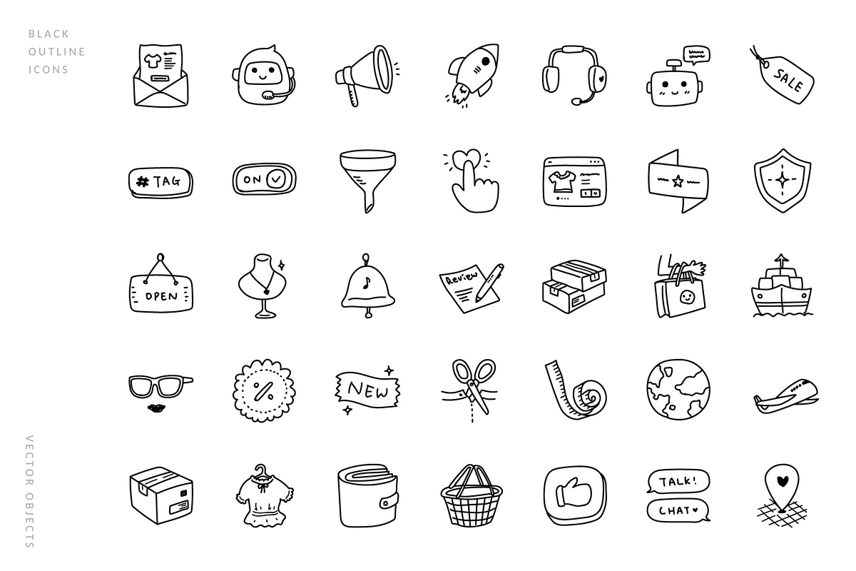 70 doodle icons 'shopping', an Outline Icon by Pinkbrush (Photo 3 of 5)